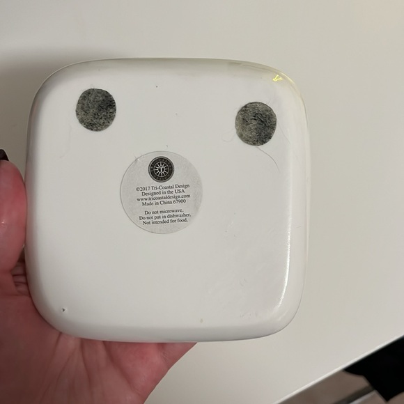 PINK AND GOLD LETTER A CERAMIC JEWELRY TRINKET DISH - Picture 3 of 6